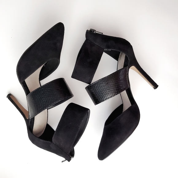 ALDO Stilletos Suede Heels Black Size 6 - Picture 3 of 9